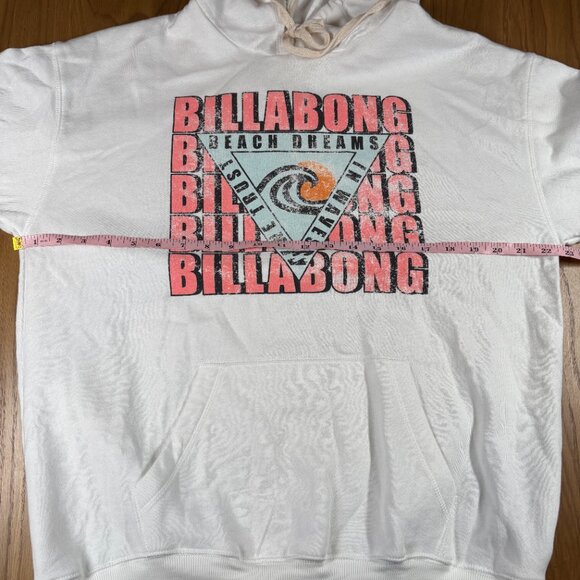 Billabong Hoodie White Graphic Surf Logo Beach Dreams Pullover – Size L - Picture 7 of 8